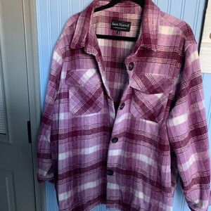 Woman’s Size 3X Jason Maxwell Outerwear Plaid Jacket - Plum/white
